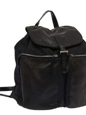 PRADA Backpack Nylon Leather Black Auth 87351